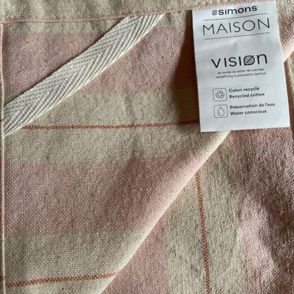 NWT SIMONS Pink Stripe Organic Cotton Tea Towel set of 2 50cm x 70cm - Picture 3 of 6